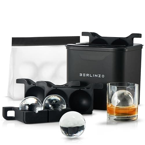 Berlinzo Clear Ice Ball Maker Mold, 4 Spheres