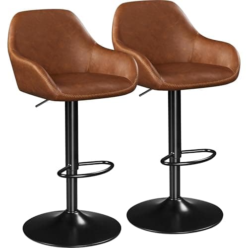 Yaheetech Adjustable Swivel Bar Stools, Set of 2