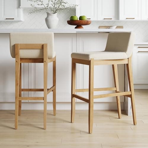 Nathan James Gracie Upholstered Bar Stool, Set of 2