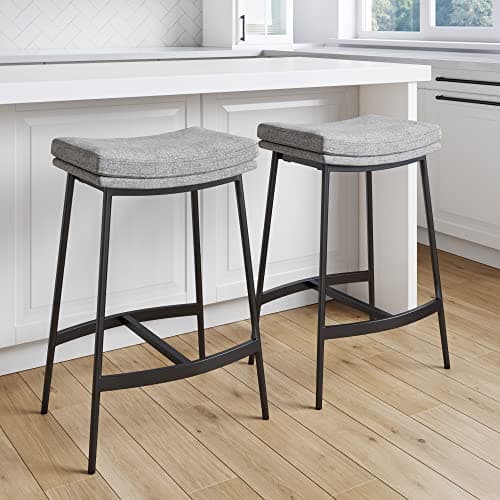 Nathan James Arlo Backless Saddle Bar Stool, Set of 2