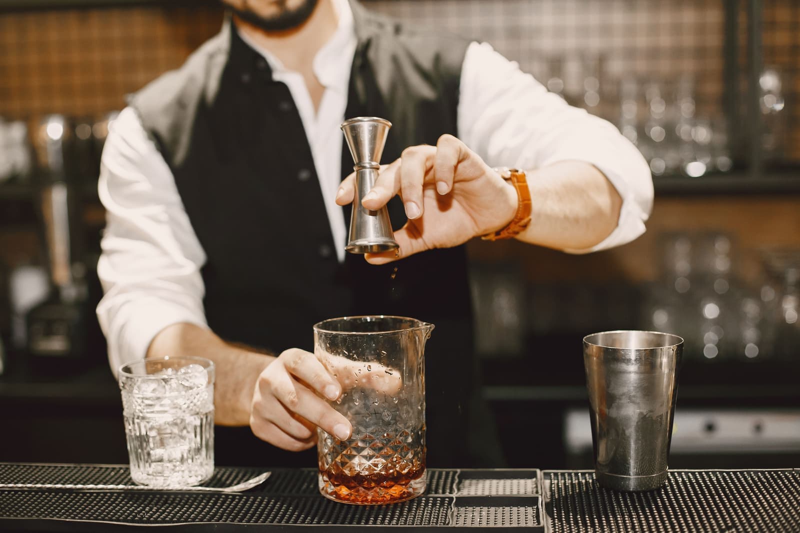 A boxed bar tool set and glassware ready as a gift